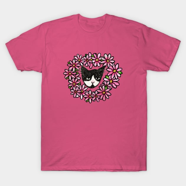 Tuxedo Kitty Cat Love T-Shirt by bubbsnugg